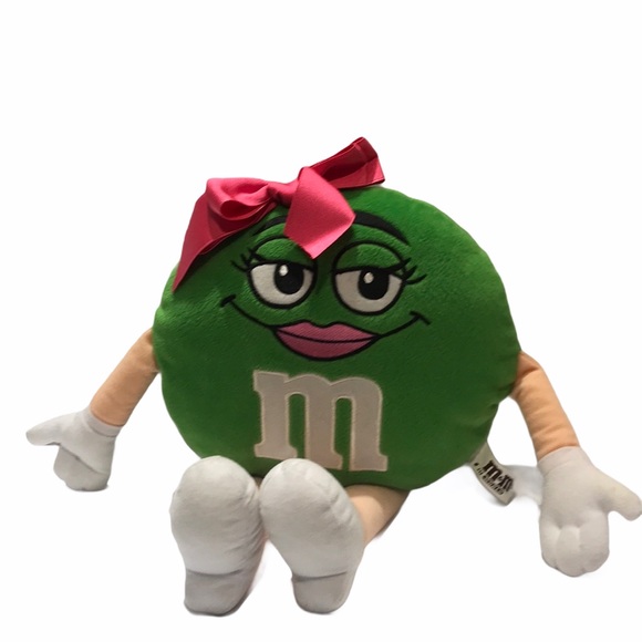 Green M&M Plush with Pink Bow by M&Ms World - Picture 1 of 3